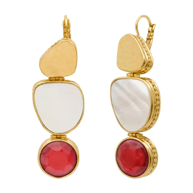 Noto sleeper earrings - red