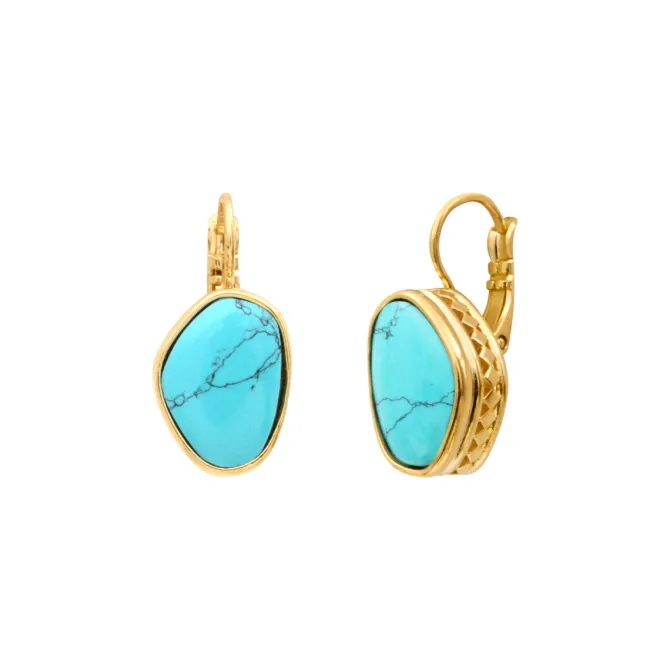Noto sleeper earrings - turquoise