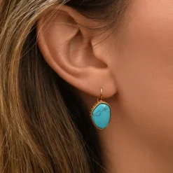 Noto sleeper earrings - turquoise
