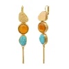 Noto tassel sleeper earrings - turquoise