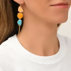 Noto tassel sleeper earrings - turquoise