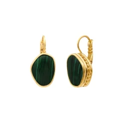Noto thin sleeper earrings - green