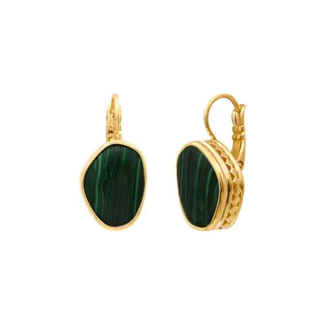 Noto thin sleeper earrings - green