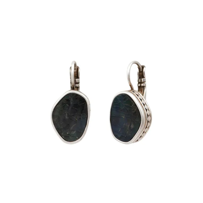 Noto thin sleeper earrings - black