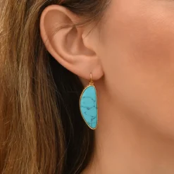 Noto wide sleeper earrings - turquoise