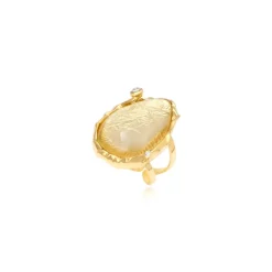 Océane medium adjustable ring – white