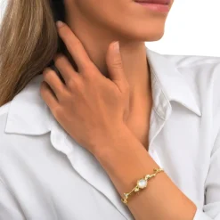 Océane thin bangle bracelet – white