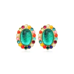 Oceane clip-on earrings – turquoise