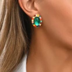Oceane clip-on earrings – turquoise