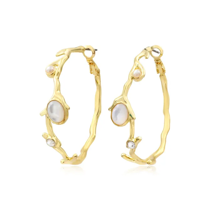 Oceane hoop earrings – white