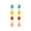 Oceane long pierced stud earrings – multicoloured