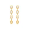 Oceane long pierced stud earrings – white