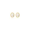 Oceane oval pierced stud earrings – white