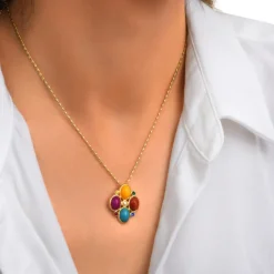 Oceane pendant necklace – multicoloured
