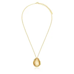 Oceane pendant necklace – white and gold