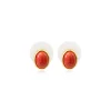 Oceane pierced stud earrings – coral