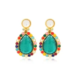 Oceane pierced stud earrings – turquoise