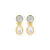Oceane pierced stud earrings – white