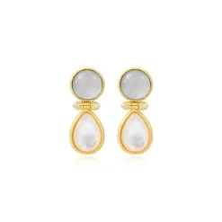 Oceane pierced stud earrings – white