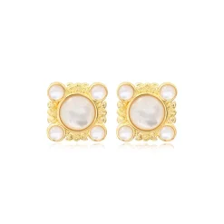 Oceane seashell clip-on earrings – white
