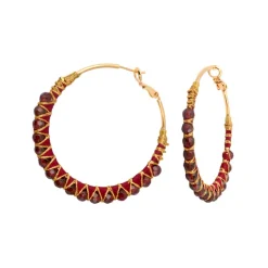 Panarea hoop earrings - garnet