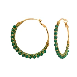 Panarea hoop earrings - green agate