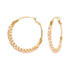 Panarea hoop earrings - rose quartz