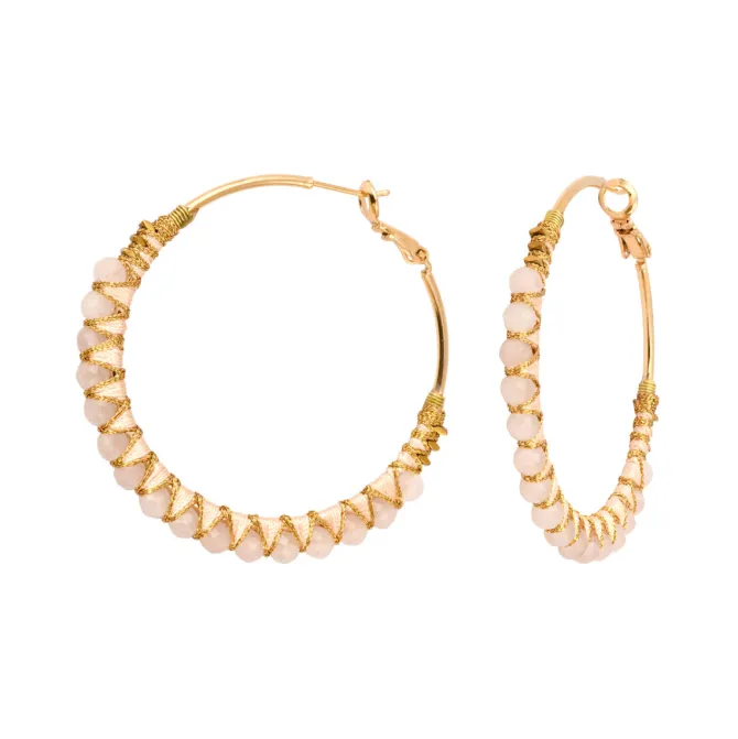 Panarea hoop earrings - rose quartz
