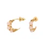 Panarea hoop earrings - rose quartz