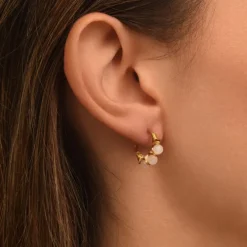 Panarea hoop earrings - rose quartz