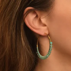Panarea hoop earrings - turquoise