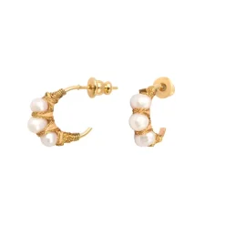 Panarea hoop earrings - white pearl