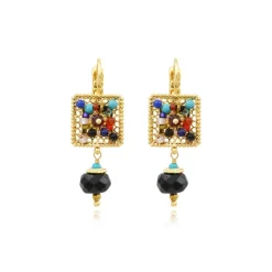 Persian square earrings - multicolored