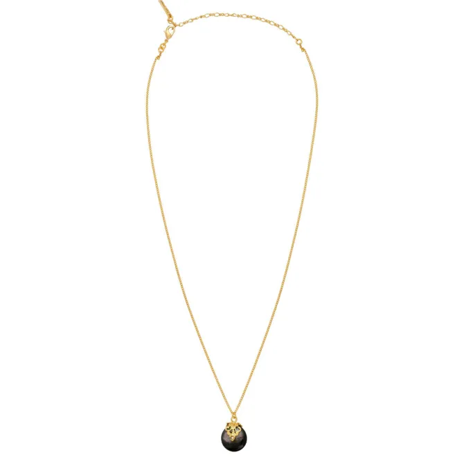Positano adjustable pendant necklace - grey mother-of-pearl