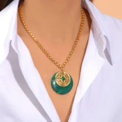 Positano chain necklace - green