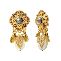 Positano clip-on earrings - white