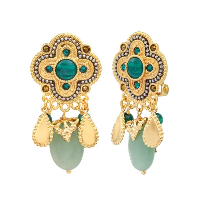 Positano clip-on earrings - green