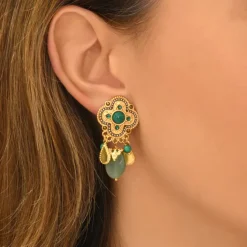 Positano clip-on earrings - green