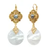 Positano dangling sleeper earrings - white