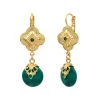 Positano dangling sleeper earrings - green