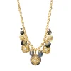 Positano medallion chain necklace - grey mother-of-pearl