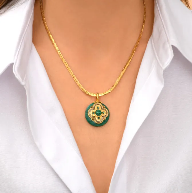 Positano pendant necklace - green