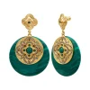 Positano pierced stud earrings - green