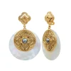 Positano round clip-on earrings - white