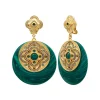 Positano round clip-on earrings - green
