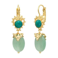 Positano sleeper earrings - green