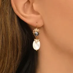 Positano sleeper earrings - white mother-of-pearl