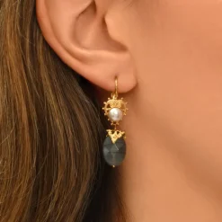 Positano sleeper earrings - grey