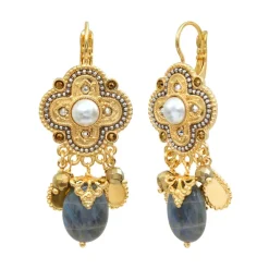 Positano sleeper earrings - grey mother-of-pearl