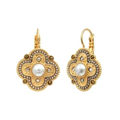 Positano sleeper earrings - grey mother-of-pearl